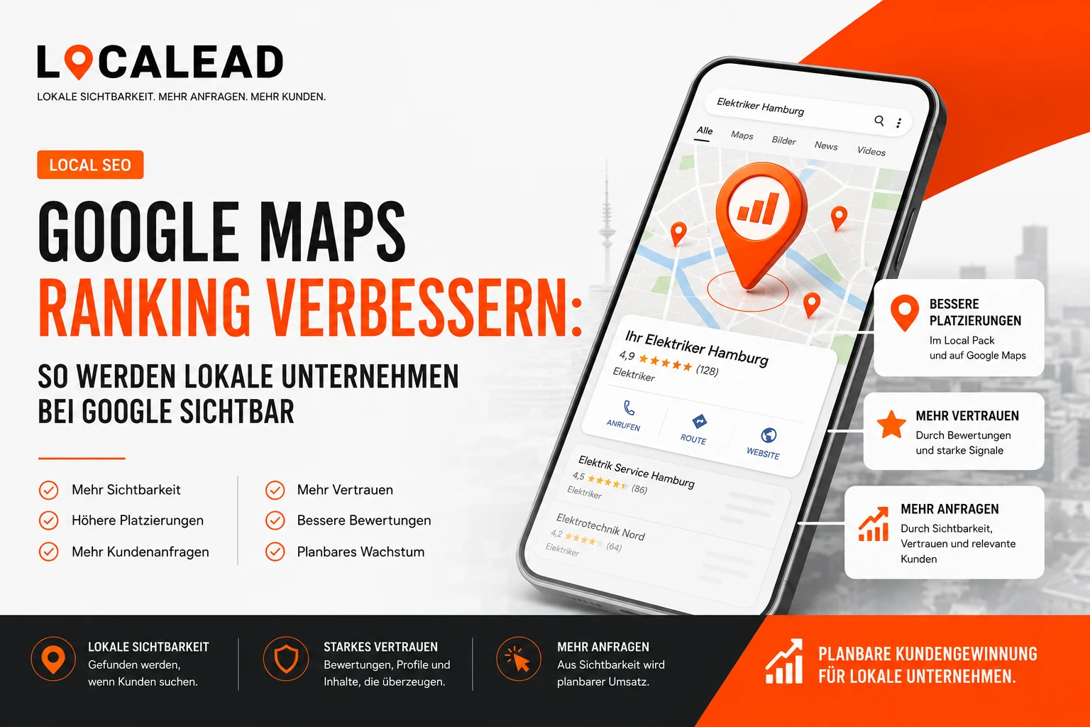 Google Maps Ranking verbessern: Lokales Unternehmen wird bei Google Maps sichtbar und gewinnt planbar mehr regionale Kundenanfragen durch optimiertes Local SEO